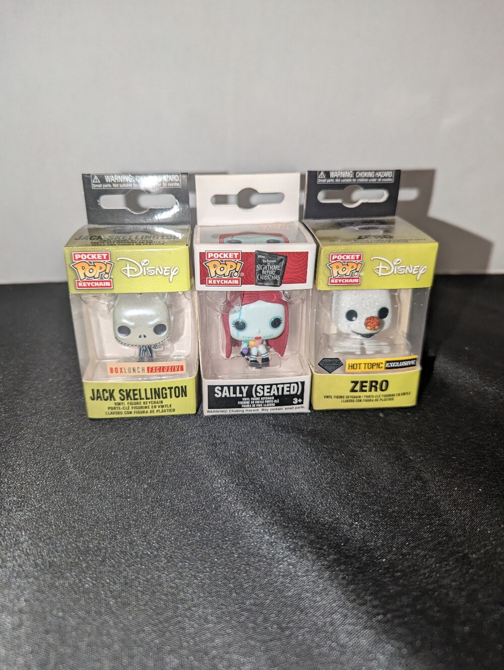 Nightmare Before Christmas Funko Pocket Pop Jack , Sally And Zero New